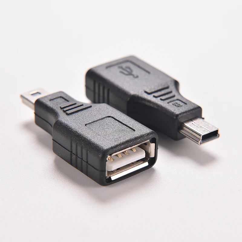 Mini USB USB 2.0 A Female To Micro/ Mini USB B 5 Pin Male Plug OTG Host Adapter Converter Connector up to 480Mbps Black