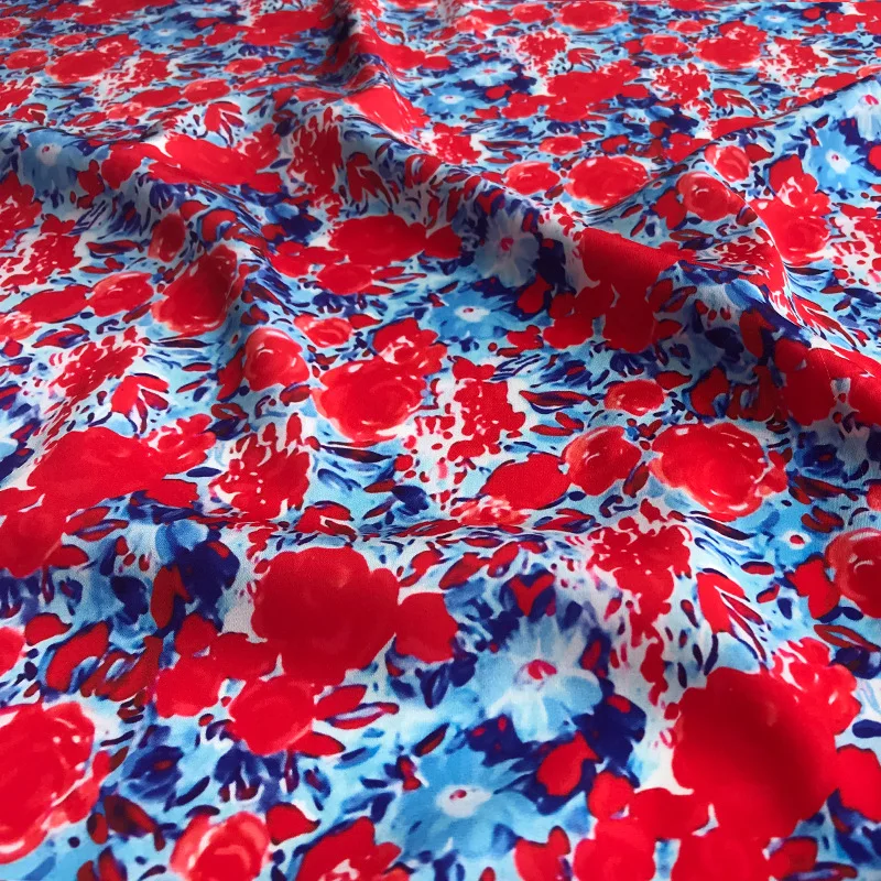 Брендовая модная тянущаяся ткань с принтом атласная из 100% полиэстера оптовая