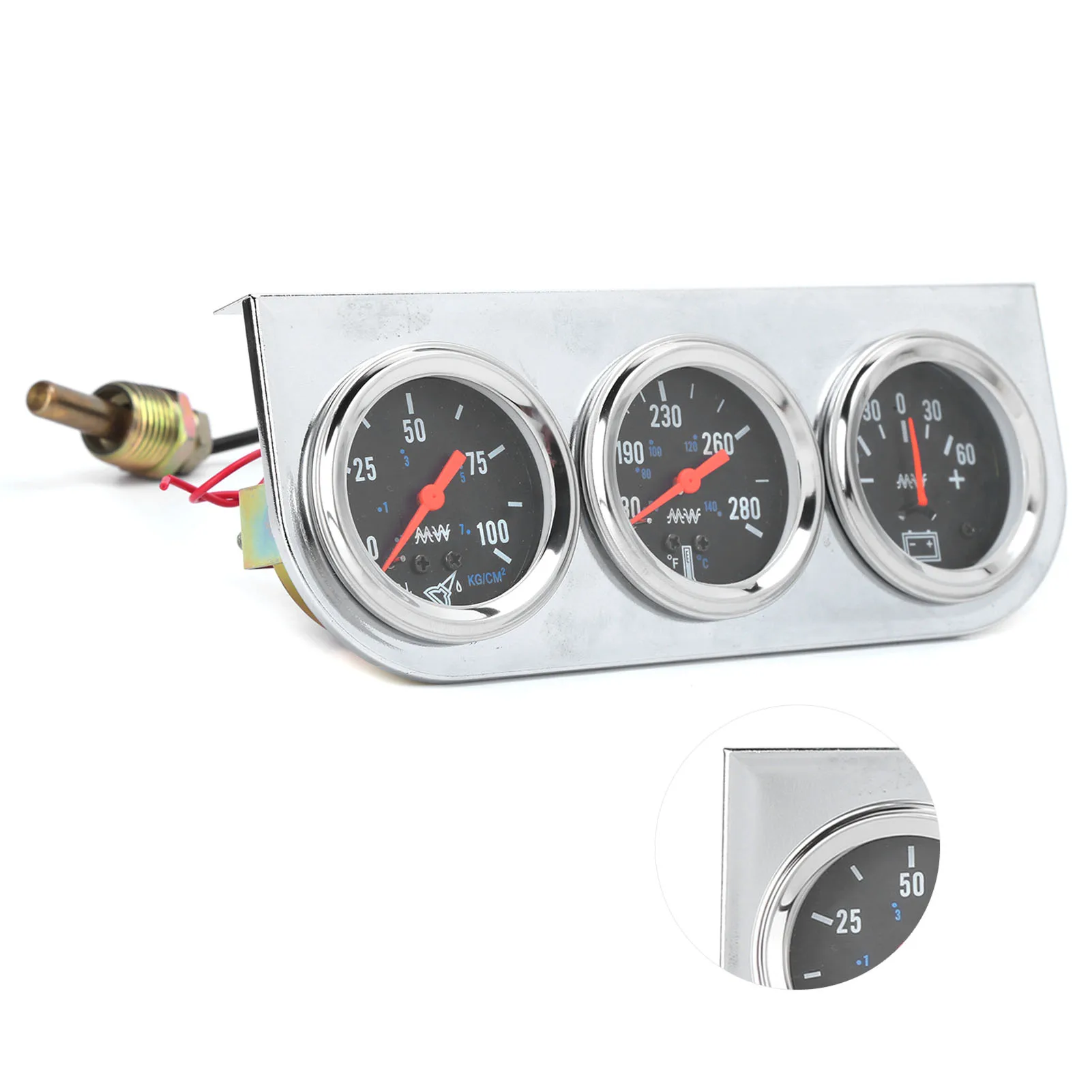 Набор с тройным манометром 2 дюйма универсальный амперметр 3-1 для воды масла 12 В