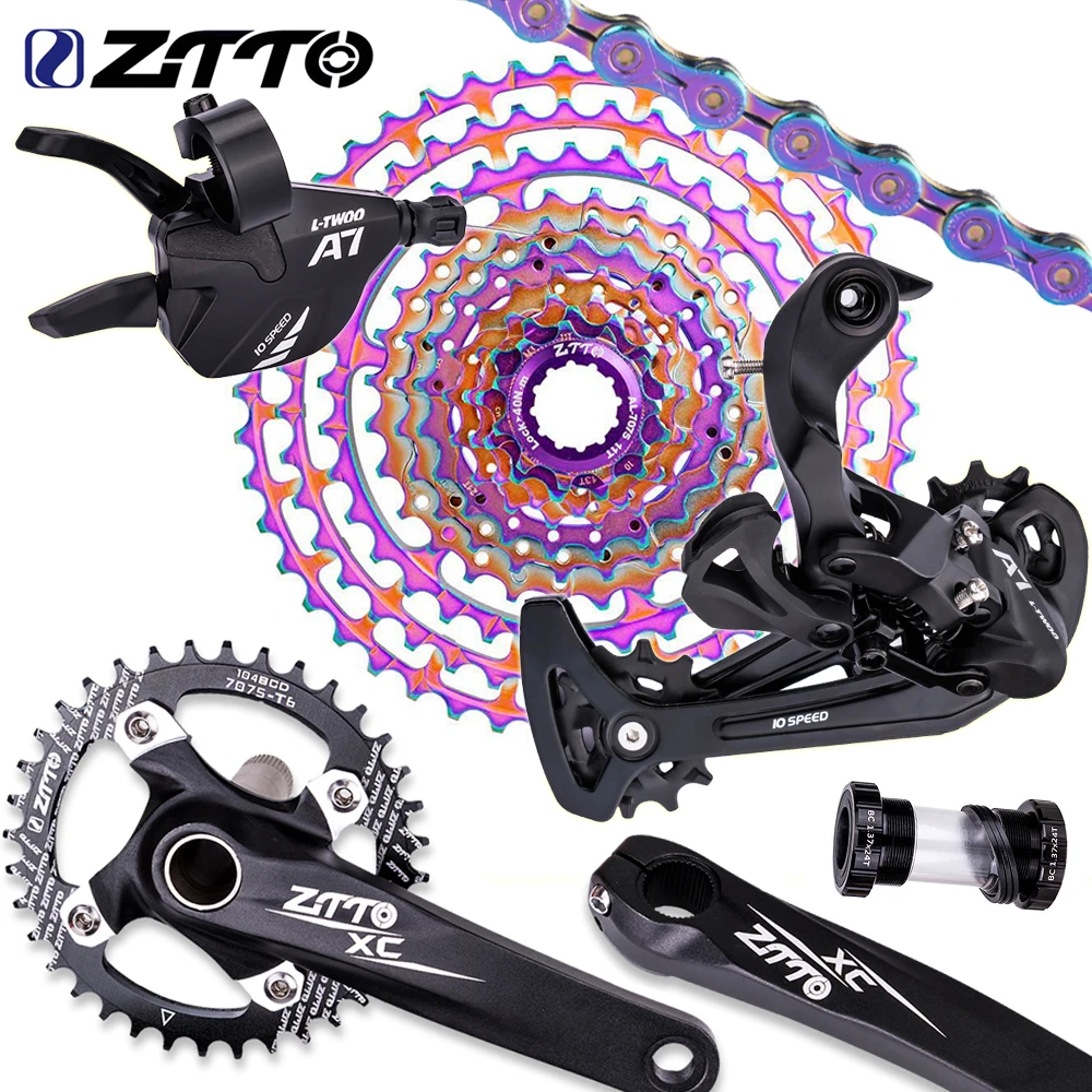 ZTTO MTB 10 скоростной велосипед Кривошип набор переключатель кассета с цепью