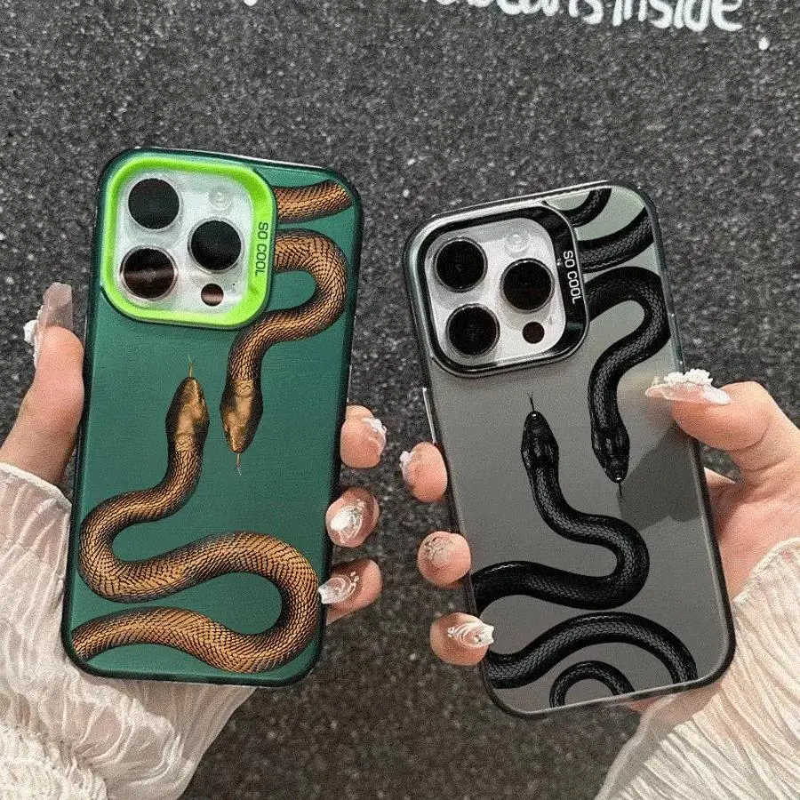 Чехол для телефона Snake Rose Skull Blvck Apple iPhone 16 11 13 15 12 14 Pro Max Plus Coque Cover