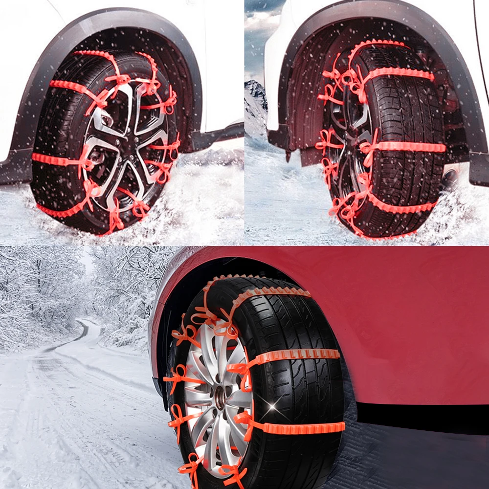 

Ice Road Emergency Chain Car Tire Wheels Anti-skid Chains Winter Anti-slip Belt Outdoor 10pcs/Set For Rainy Muddy Road