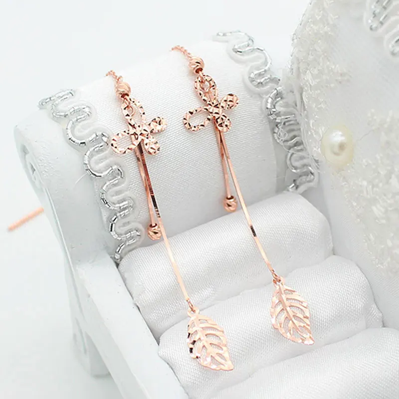 Женские серьги из розового золота 585 пробы с золотым покрытием