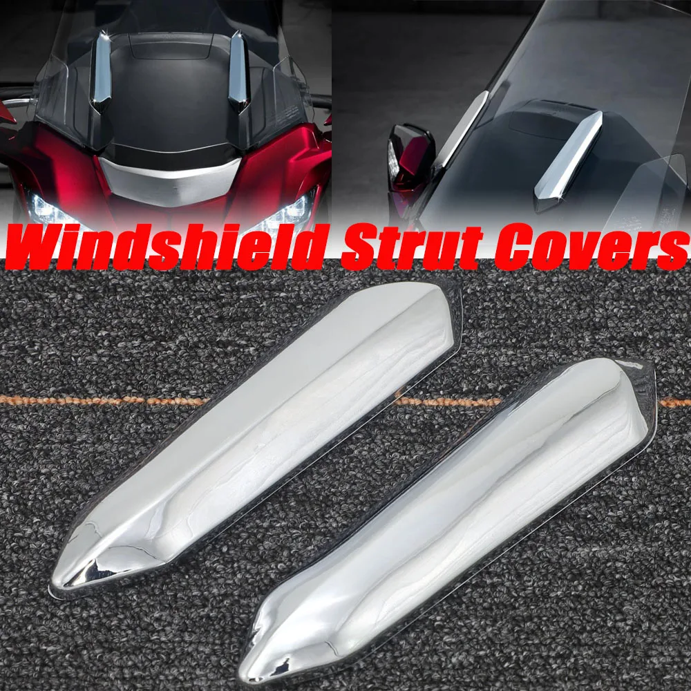 

For HONDA GL1800 2018- Chrome Motorcycle windshield decorative cover Windshield Strut Covers