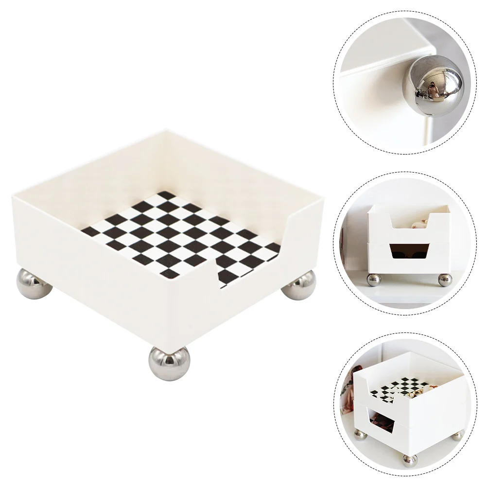 

Tray Jewelry Organizer Bathroom Dish Holder Storage Ring Decorative Trinket Checkerboard Countertop Nightstand Necklace Display