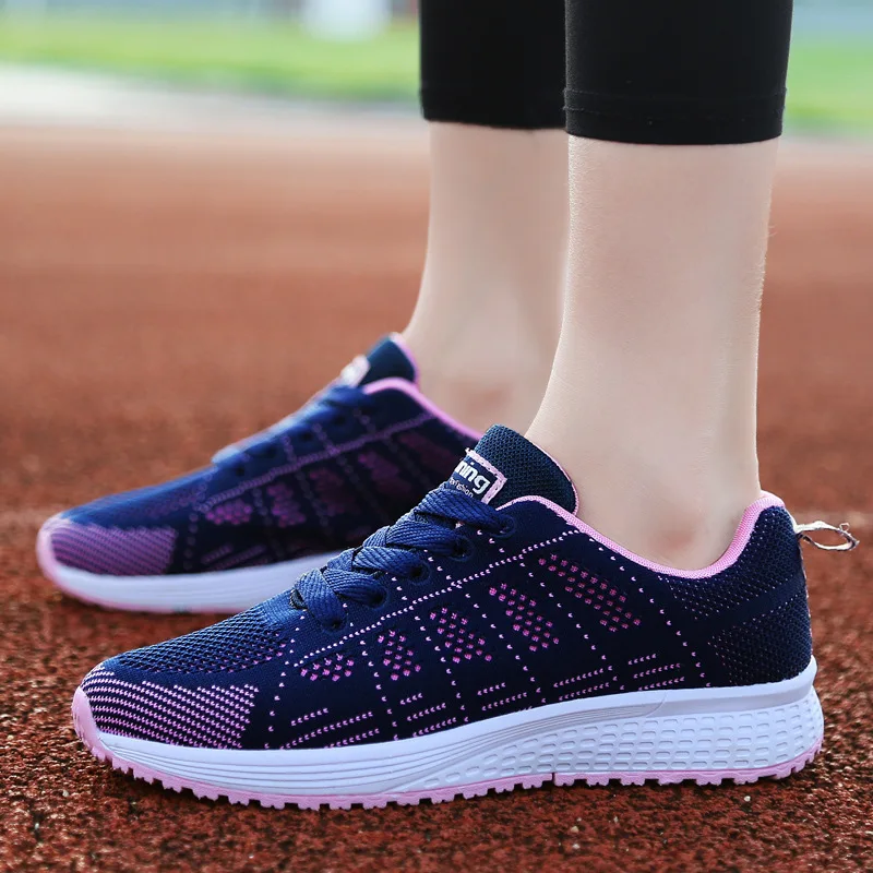 Fashion Breathable Walking Mesh Flat Cycling Shoes Women Casual Shoes Woman White Sneakers Women 2022 Tenis Feminino Female Shoe