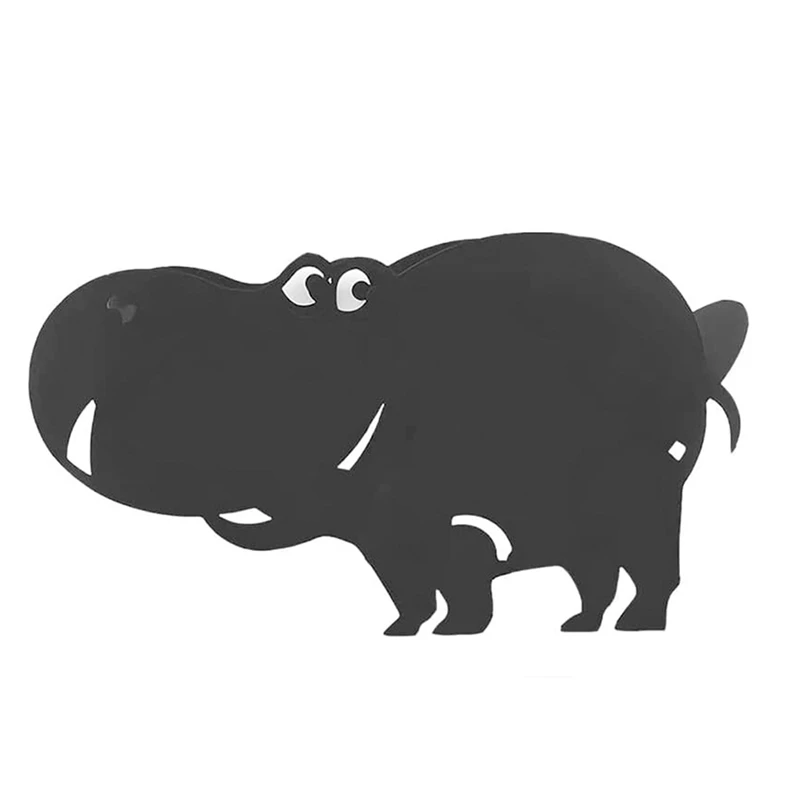 

ABHG Black Hippo Toilet Paper Holder - Funny Metal Animal Storage Paper Holders For Bathrooms Kitchen Tissue Basket Holders