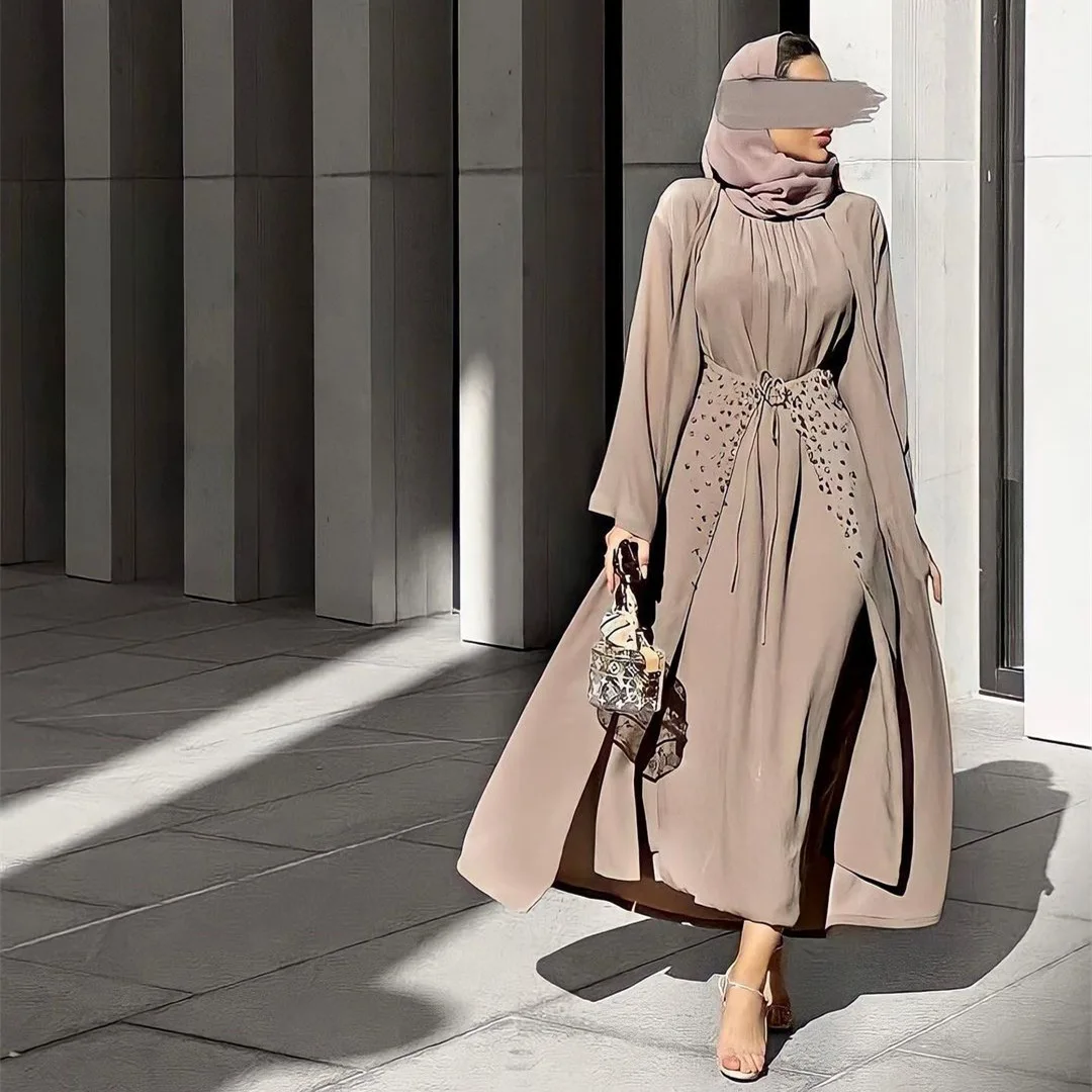 Мусульманское платье Abaya 3 шт., мода для женщин, марокканский кафтан, кафтан, женский халат, Мубарак, хиджаб, Исламская одежда