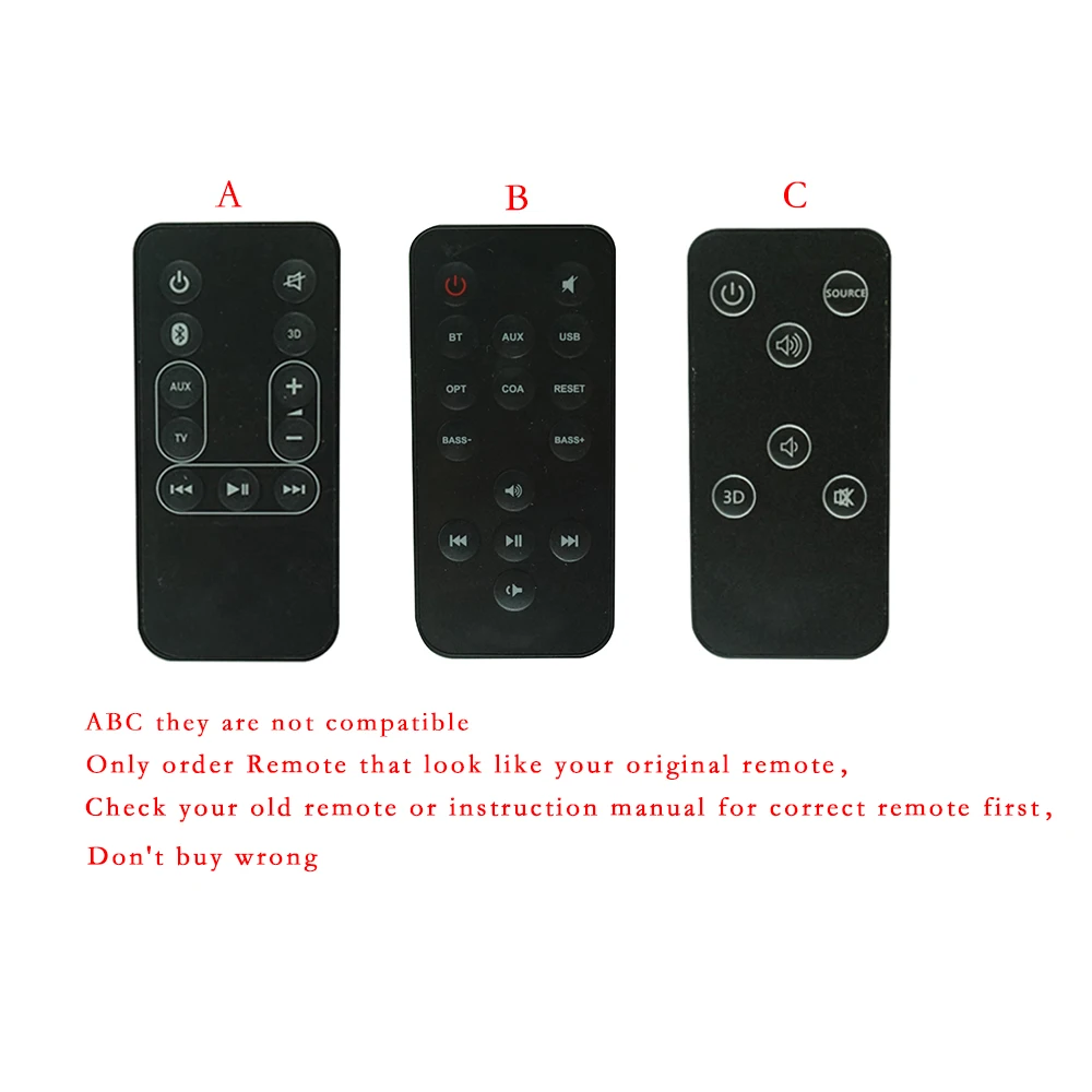 Remote Control For Lugulake T-180BT T180BT Bluetooth Sound Bar Soundbar Speaker