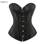 Корсеты и бюстье Sapubonva для женщин, Рождественский соблазнительный корсет, атласный корсет с обхватом груди, Винтажный Зеленый, черный, белый, дешево