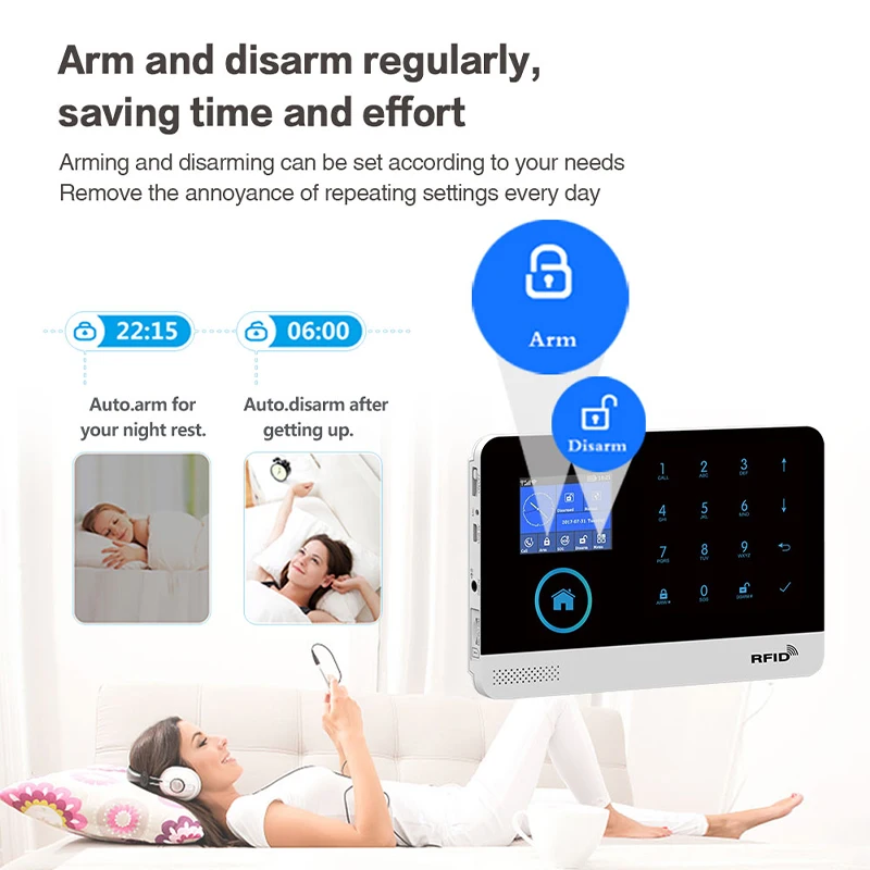 433/868Mhz 4G WIFI smart home burglar security system integrated with HD 1080P camera enlarge