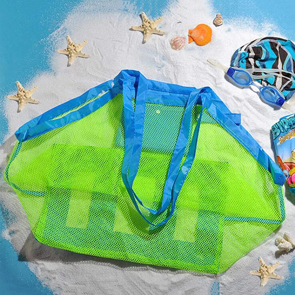 

Portable Beach Mesh Bag Kids Beach Toys Clothes Towel Bag Baby Toy Sand Away Storage Bag Sundries Pouch Swimming Accessories