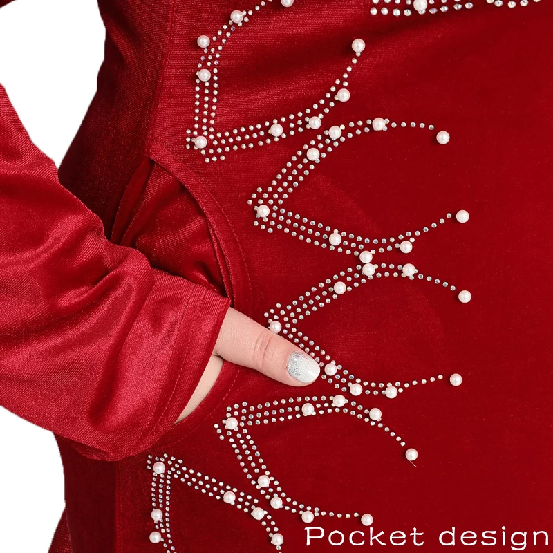 Женское бархатное винтажное вечернее платье с длинным рукавом элегантное