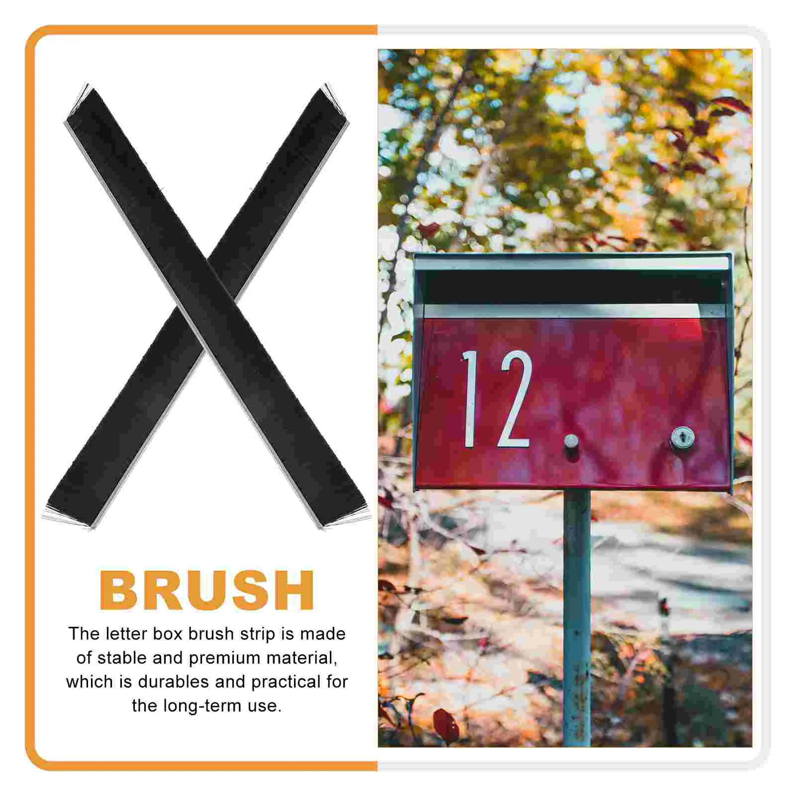 

4 Pcs Mailbox Cover Sealing Brush Window Strip Supplies Convenient Metal Office