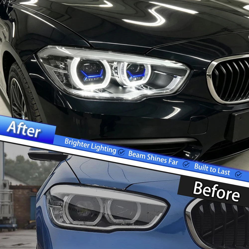 Фото Для BMW 1 серии F20 2015-2018 модернизированный светодиодный блок фар с эффектом запуска. №5