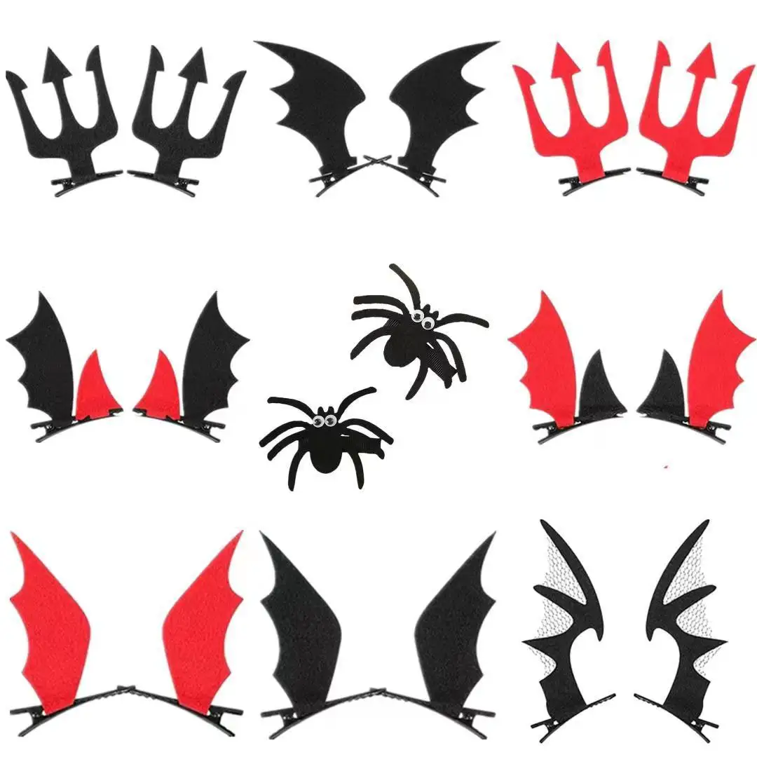 

2023 Halloween Headwear Devil Bat Ears Hairpin Wings Hairpin Jewelry Adult Hairpin Female Hairpin Happy Hallowenn Day Girl Gifts