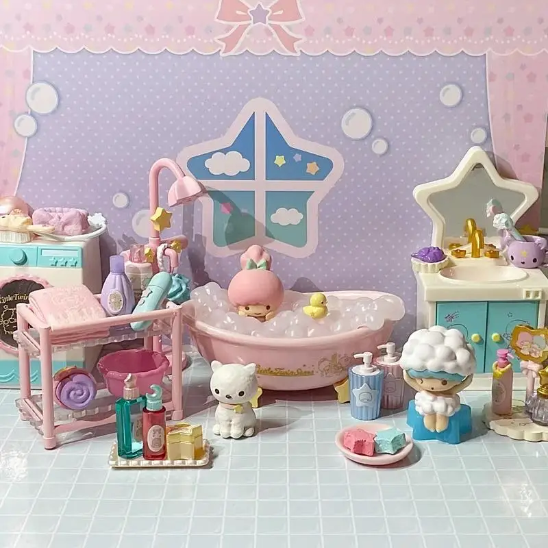 Фото Коллекционная миниатюрная фигурка Re-ment Sanrio Little Twin Stars: Ванная комната. Декор для дома и рабочего стола. Для коллекционеров аниме. №3