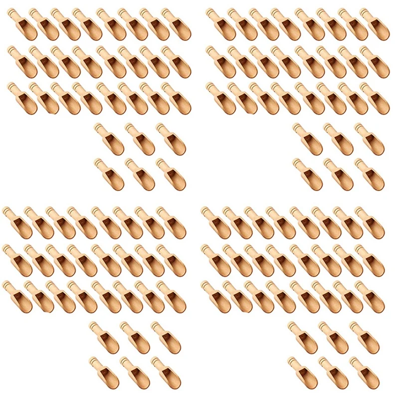 

120 Pcs Mini Wooden Spoon, Mini Bath Salt Spoon, Wooden Candy Spoon, Washing Powder Spoon Spoon Set Baby Spoon