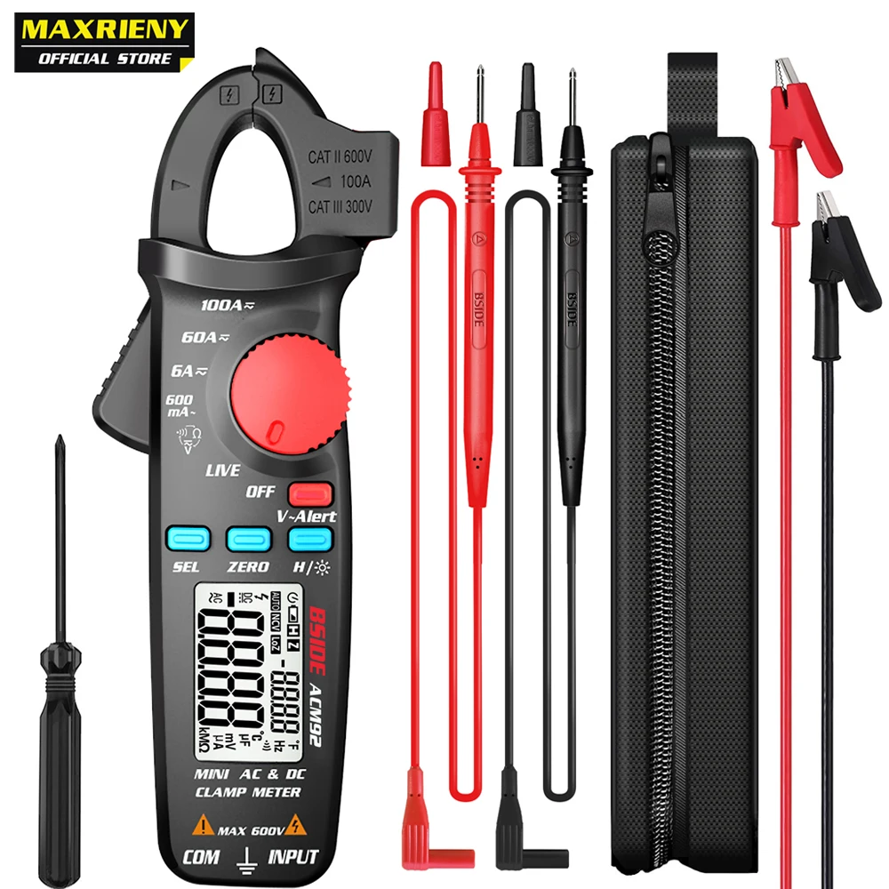 

Цифровой мультиметр MAXRIENY, высокоточный амперметр с функцией True RMS, автоматический/ручной диапазон, тестер напряжения и сопротивления