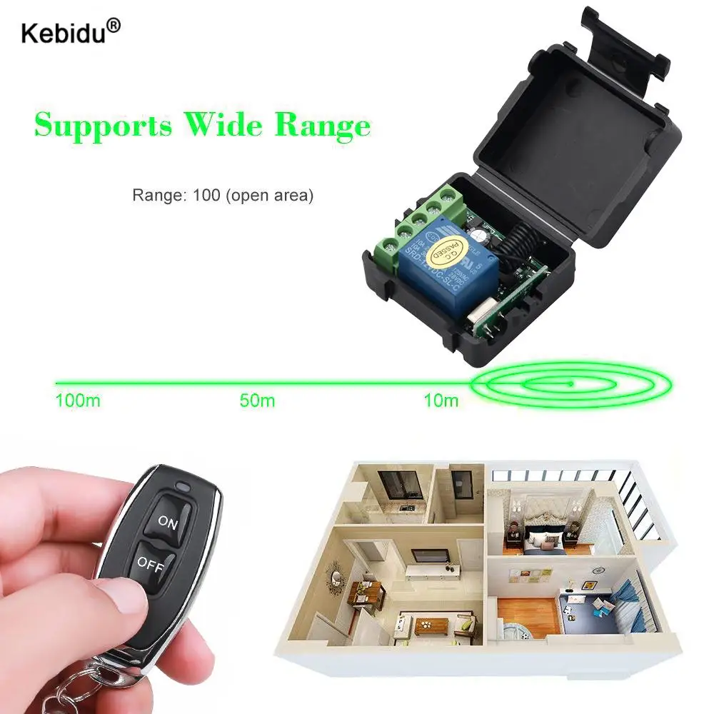 433Mhz RF Wireless Remote Control Learning code Transmitter Electronic Lock Control Switch DC 12V 1CH Relay Receiver Module DIY
