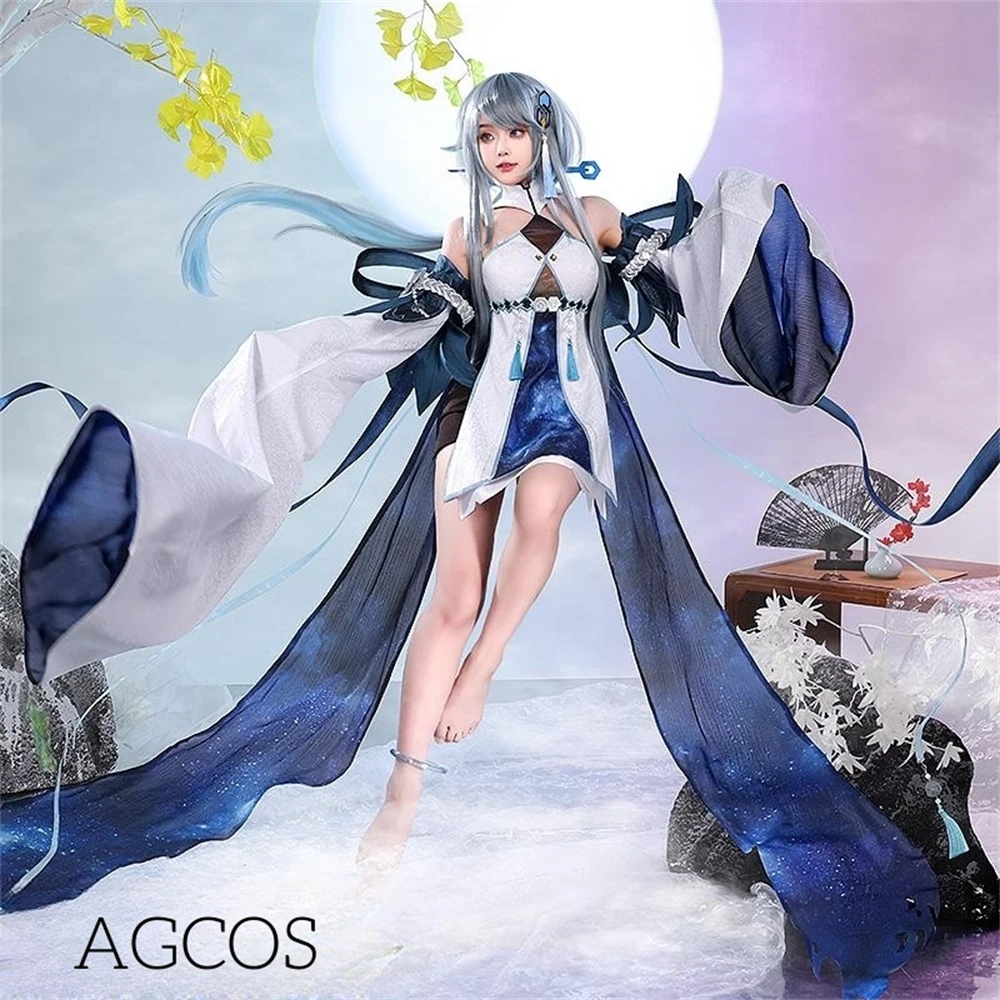 

AGCOS Game Genshin Impact Madame Ping New Skin Cosplay Costume Woman Christmas Party Clothing Dress Genshin Impact Cosplay