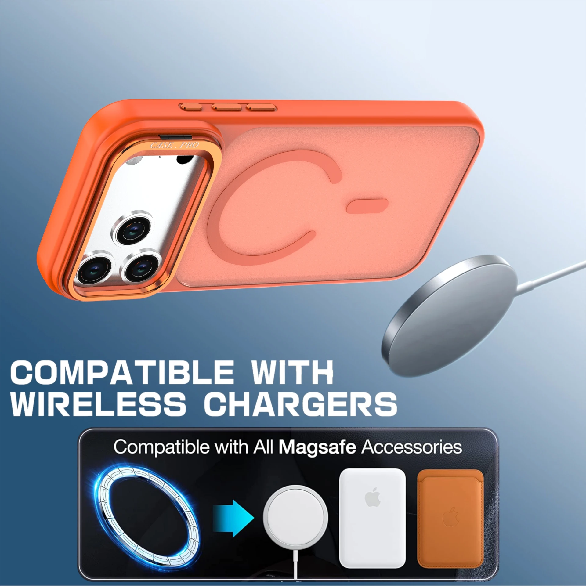 Фото Прозрачный магнитный чехол для iPhone 18 Pro/18 Pro Max с защитой объектива камеры и прозрачным держателем. №2