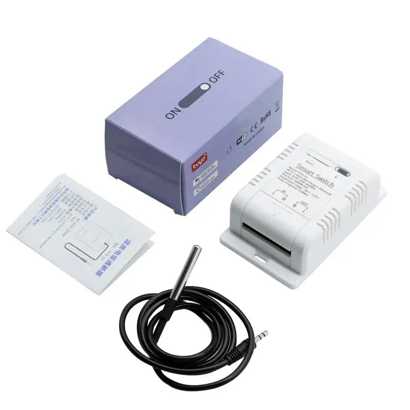 Temperature Switch Wifi 16a Real-time Monitor Voice Control Waterproof Tuya Smart Ds18b20 Sensor