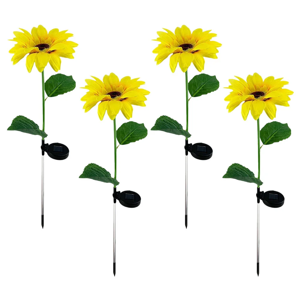 

4Pcs Artificial Sunflower Solar Light Lamp Garden Yard Lawn Flower Lamp Decoration