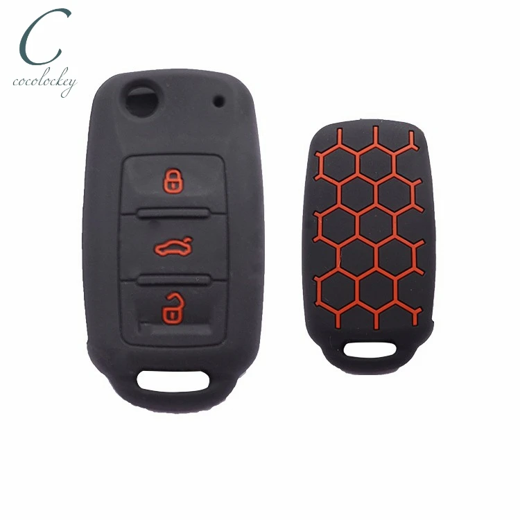 

Cocolockey Silicone Car Key Cover Case Fit for VW Golf for Skoda Yeti Superb Rapid Octavia for SEAT Leon Ibiza 3 Buttons Remote