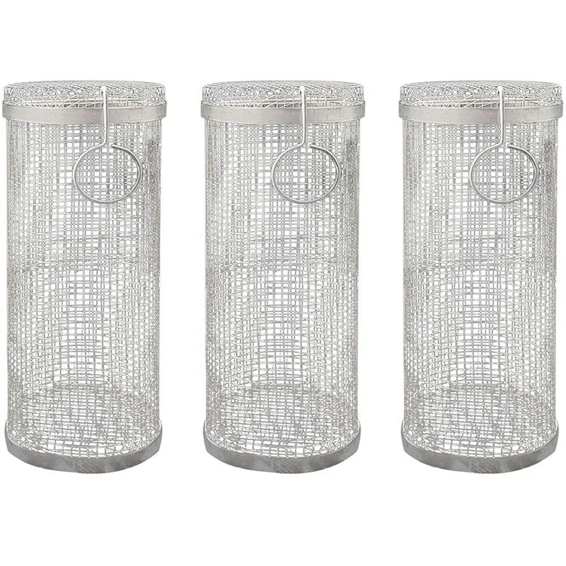 

3-Pack Stainless Steel Portable BBQ Basket Barbecue Basket Tools Mesh Suitable For Outdoor Camping