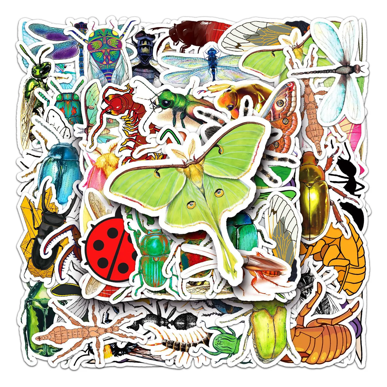 

10/30/50pcs Fashion Cartoon Cool Insects Sticker Pack Skateboard Guitar Decoration DIY iPad Waterproof PVC Toy Decal Wholesale