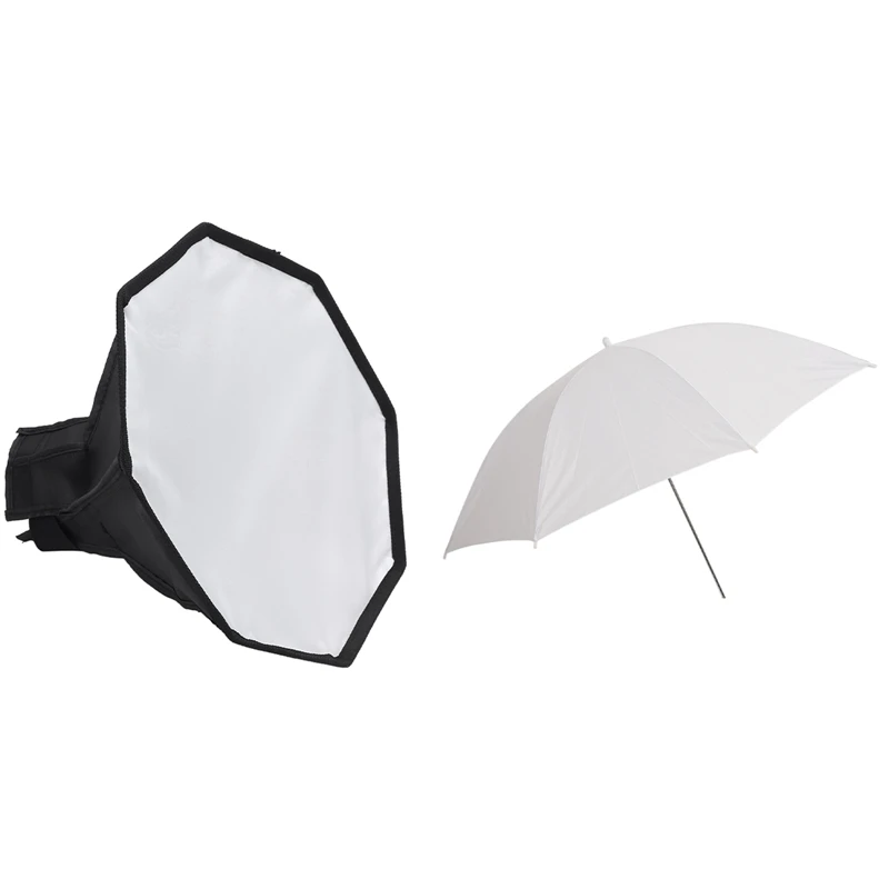 

40 Inches / 103Cm White Translucent Flash For Soft Umbrella Or Photo Studio With 30Cm Octagon Universal Mini Softbox