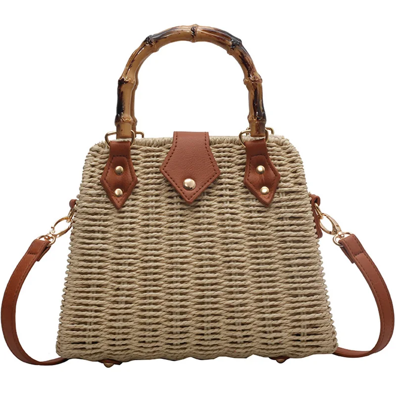 Straw Bags for Women 2023 Summer Rattan Bag Handmade Woven Beach Bag Bohemia Bali handbags tote bag shoulder crossbody bag purse