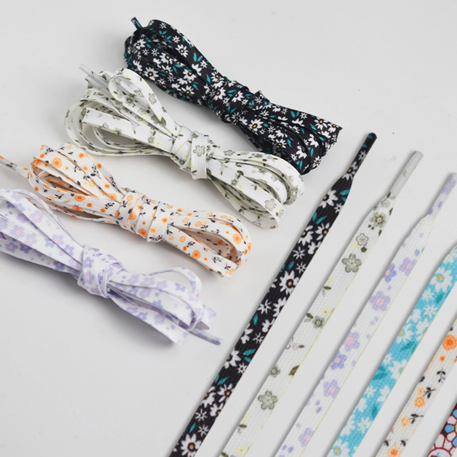 Fashion Flower Creative Shoelaces Men Women Trend Personality Floral Sport Casual Basketball Shoe Laces Dropship Flat Shoelaces