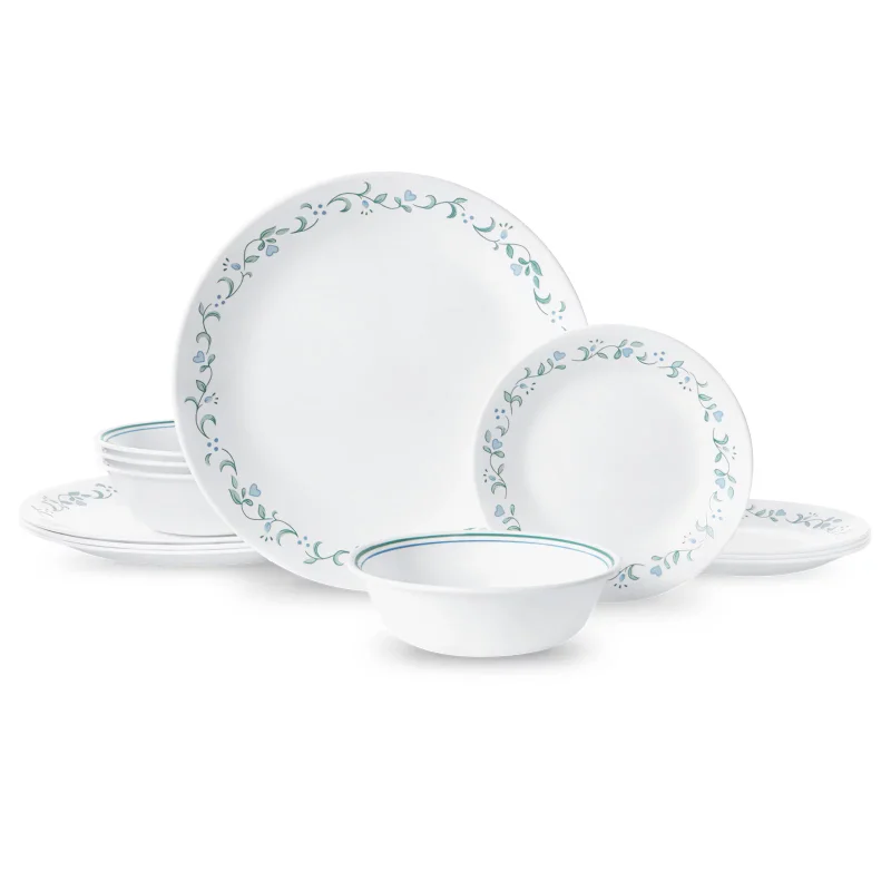 

Corelle® Country Cottage, White and Blue, 12 Piece, Dinnerware Set