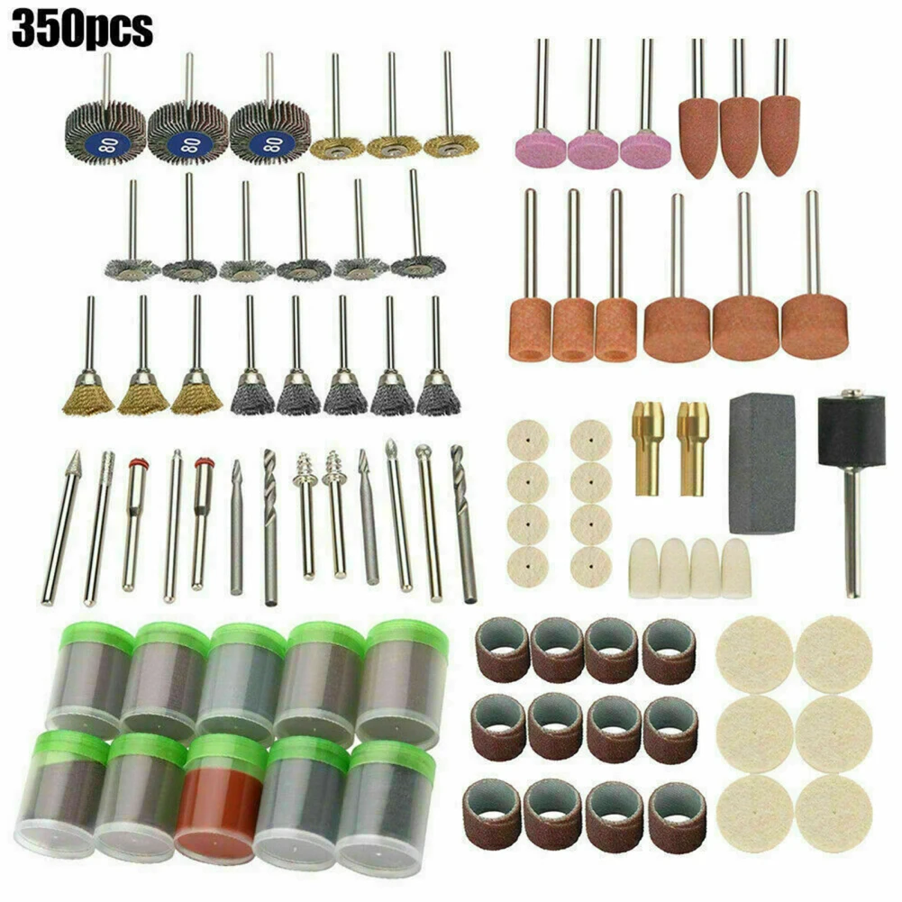 

350Pcs Electric Tool Accessories Rotary Tool Accessories Kit For Easy Drilling Cutting Grinding Sanding Sharpening Carving