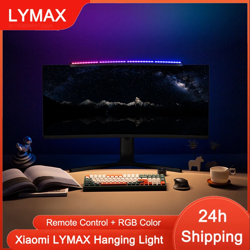 

Настольная лампа Xiaomi Mijia с изогнутым экраном, подвесной светильник с цветным RGB освещением для монитора компьютера, балка с защитой глаз и ди...