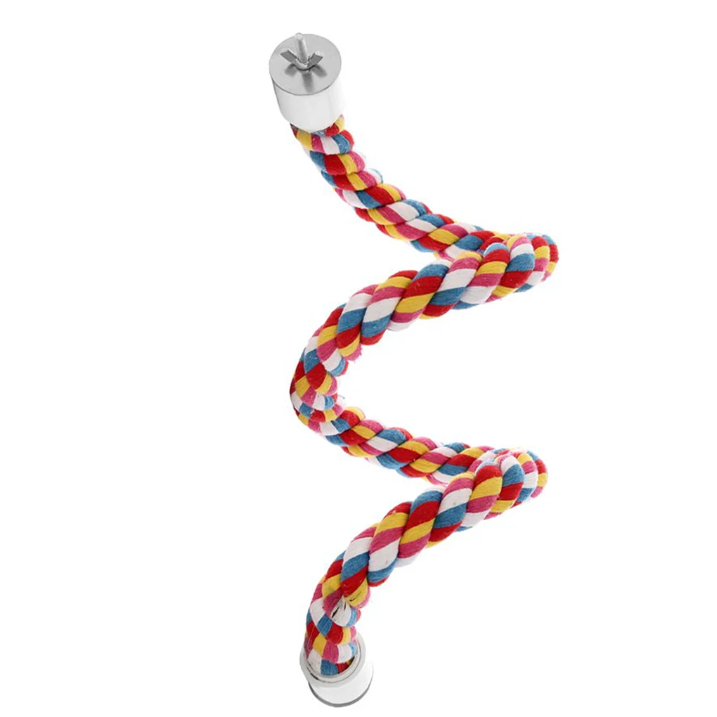 

Гибкая многоцветная веревка для птиц, гибкая игровая площадка для домашних животных, цветная хлопковая веревка для скалолазания, жевательн...