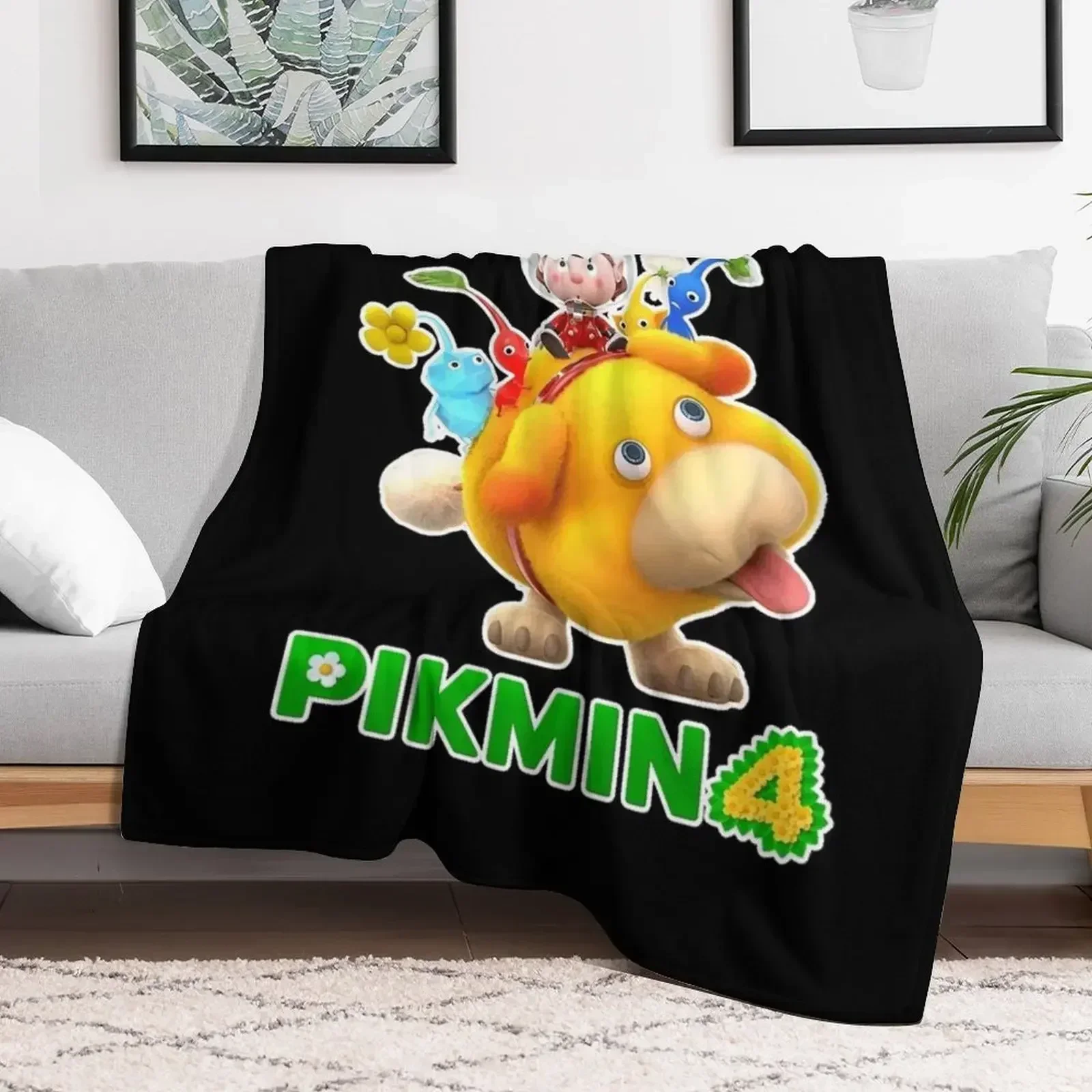 Pikmin 4 Rescue Pup Oatchi 2023 черное одеяло многоцелевое декоративное для зимы