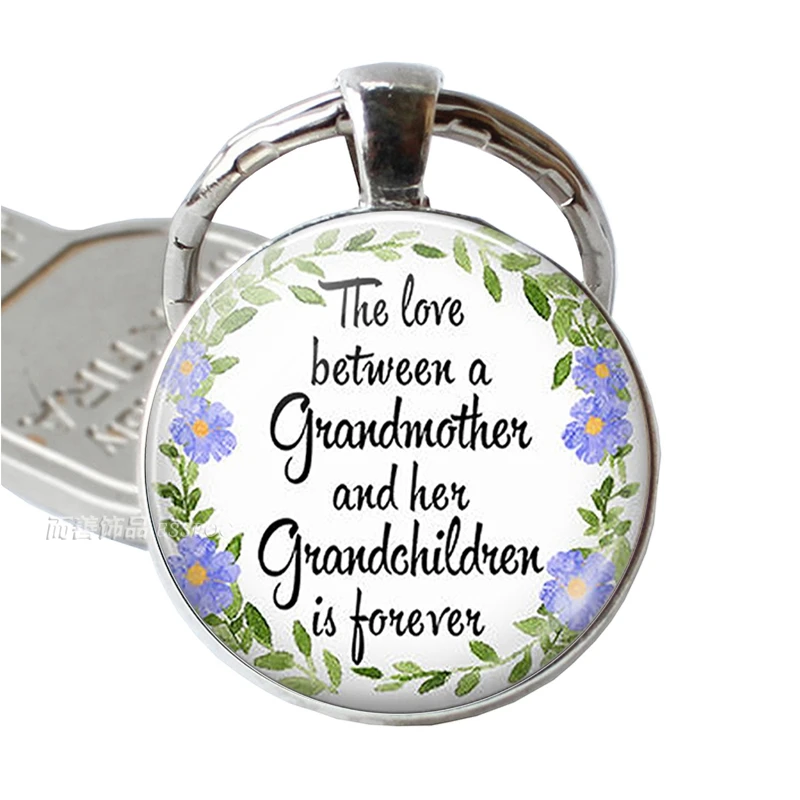 

Family The Love Between A Grandmother and Her Grandchildren Is Forever Keychain Grandmother Granddaughter Jewelry Key Chain Ring