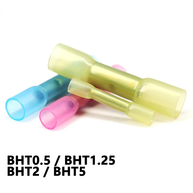 Фото Термоусадочная трубка для кабеля BHT0.5 BHT1.25 BHT2 BHT5 для AWG22-10, водонепроницаемые соединители с медной изоляцией №1