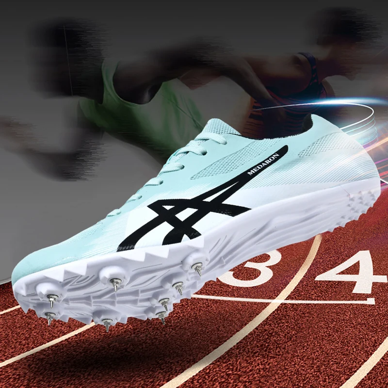 

Women Track Field Shoes Men Spikes Sneakers Fashions Lightweight Racing Match Spike Sport Shoes Athlete Running Training Shoes