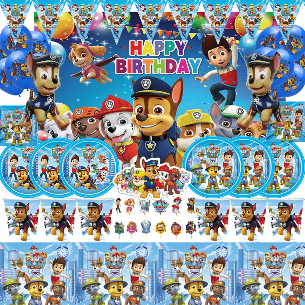 Toon Children's Birthday Party Decoration Toy Gift For Girls Party Supplies Paper Tableware Ballon Sets Plate Cup