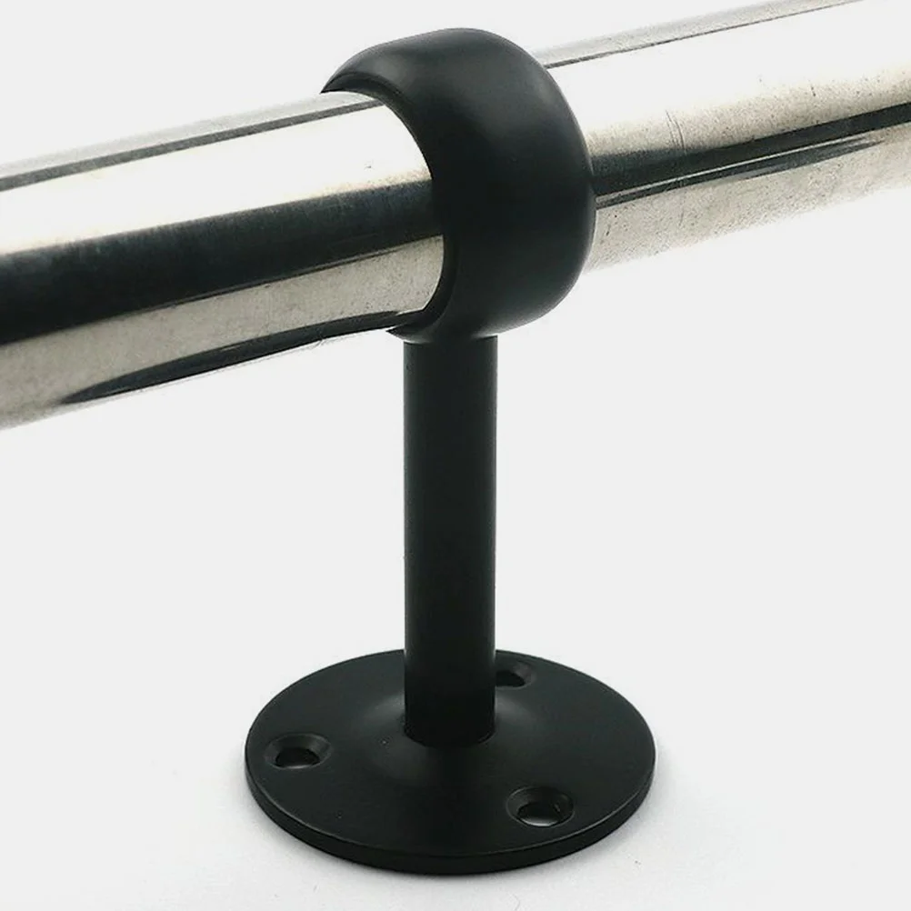 8 Pcs Shower Curtain Rod Bracket Ceiling Mount Stainless Steel Flange Support Socket with Screws Brackets Hooks For Pole Holder