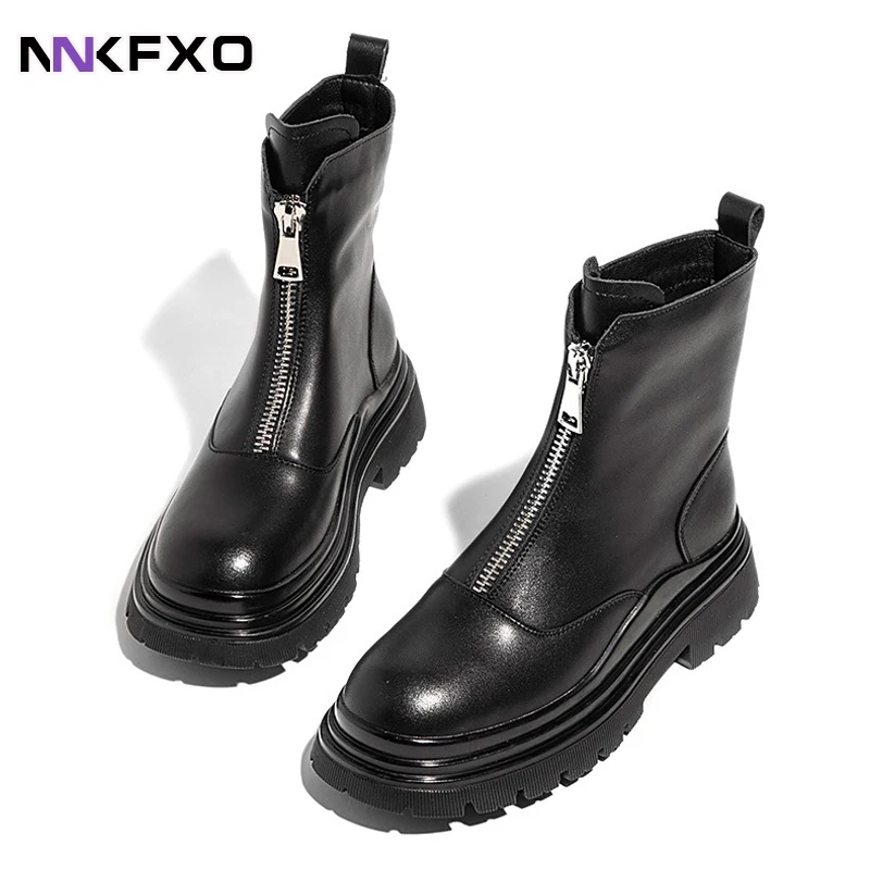 

Женские ботильоны из натуральной кожи, с круглым носком, Нескользящие, Размеры 35-40