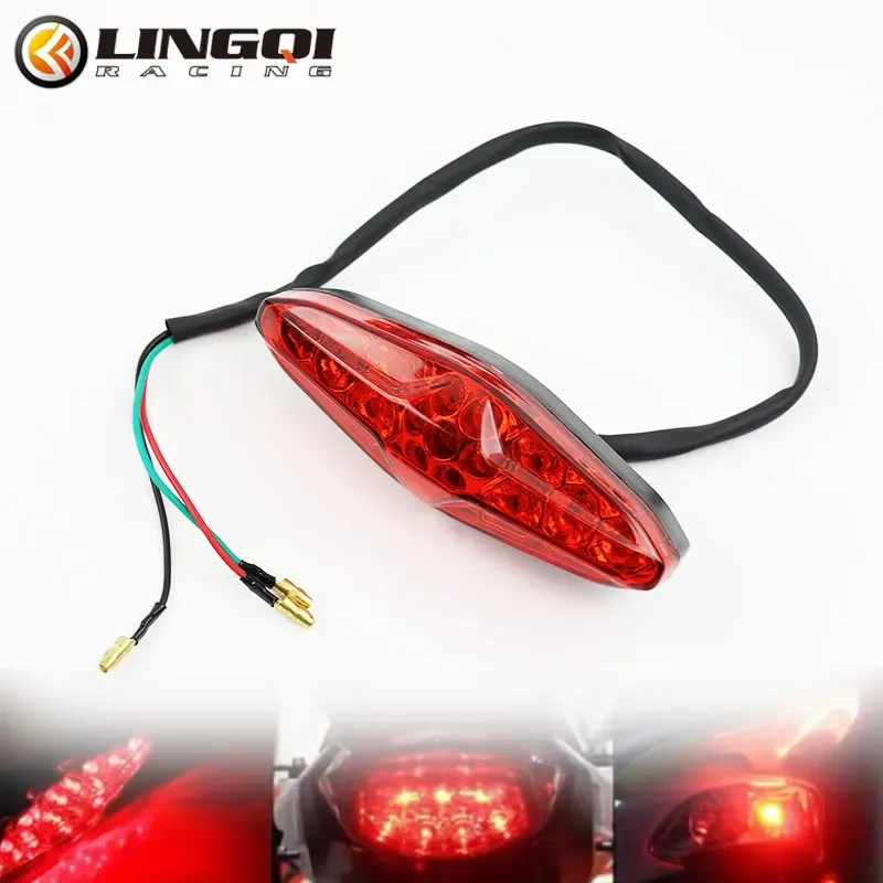 

LING QI Electric Motorcycle Tail Light Waterproof LED Rear Signal Lights For Pit Dirt Bike Lamps With The Brightness Fit To ATV
