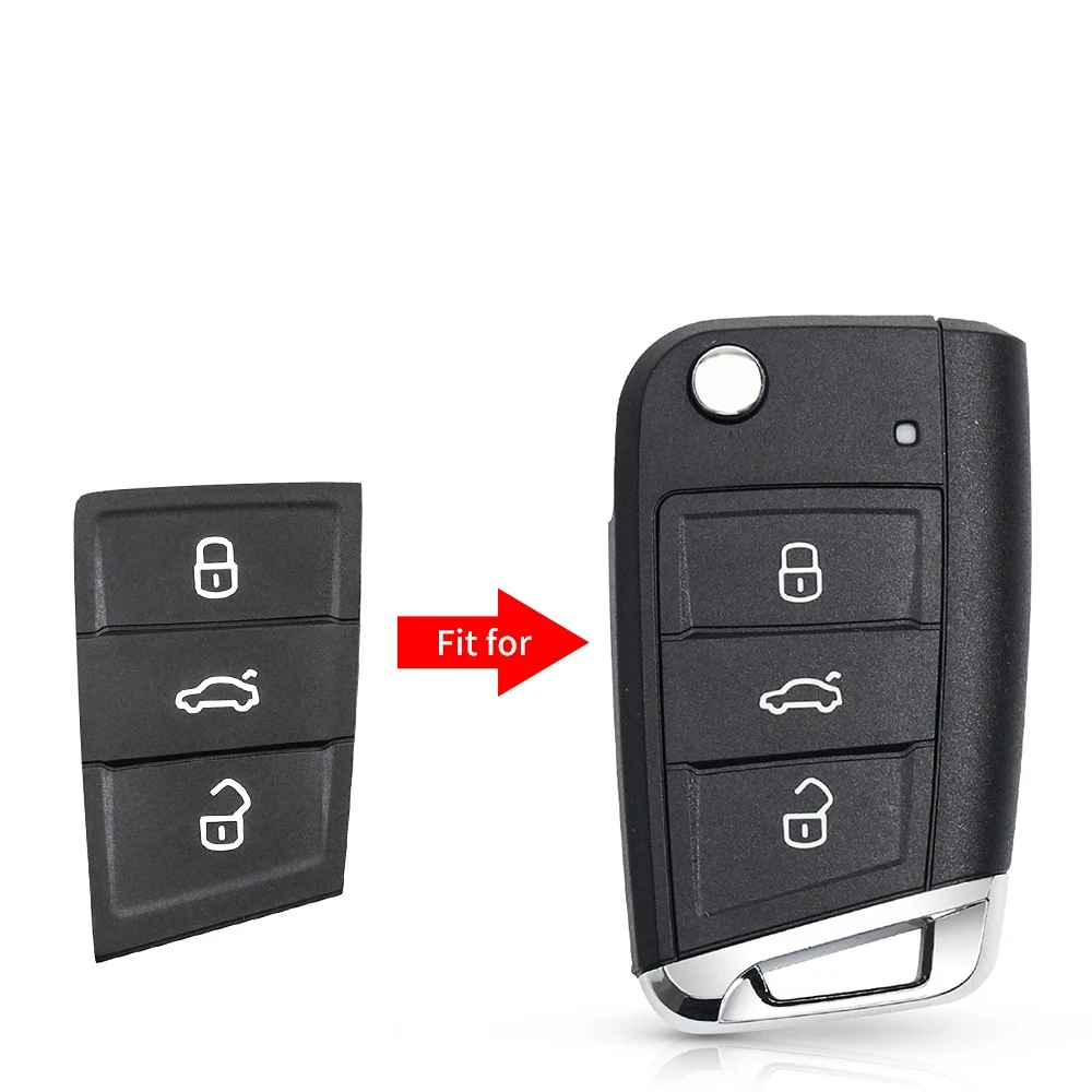 

3 Button Rubber Remote Car Key Pad For Volkswagen VW Golf 7 4 5 Mk4 6 For Skoda Octavia For Seat Leon Ibiza Altea Key Fob