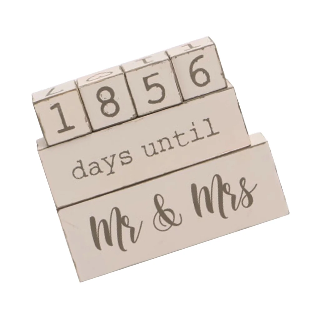 

Wedding Countdown Calendar Vintage Wooden Block Days Until Mrs Sign Advent Calendars Decorative Reusable Calendars for