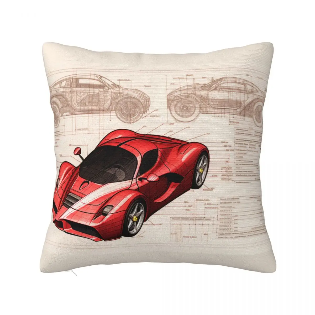 

Декоративная подушка в виде спортивного автомобиля, из полиэстера