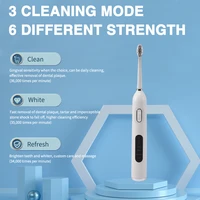 boyakang sonic electric toothbrush rechargeable 2 minute timing ipx7 waterproof dupont bristles usb charger 6 replceable heads